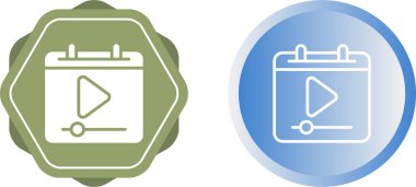 Takvim simgelerinde çalma düğmeleri, vektör illüstrasyonu 