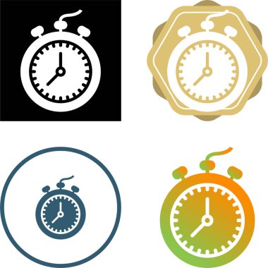 Alarm saat simgeleri ayarlandı, vektör çizimi