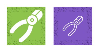 Bahçe makası farklı stil ikonu. Çizgi, şekil ve doldurulmuş dış hatlar renkli sürüm, ana hatlar ve doldurulmuş vektör işareti