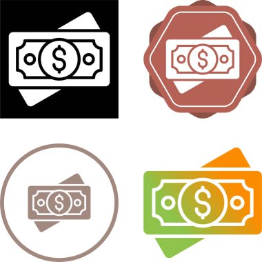 Dolar banknot simgelerinin vektör çizimi              