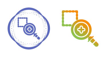 Beyaz arkaplanda kare olan dairelere simgeler ekle, vektör yanılsaması 