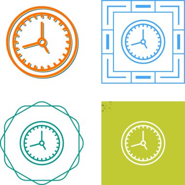 Saat simgeleri ayarlandı, vektör çizimi