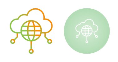 bulut hesaplama web simgesi vektör illüstrasyonu