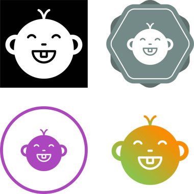 Yüz ifadesi vektör illüstrasyonlu sevimli gülümseyen emoji 