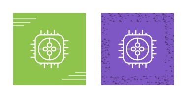 Mikro devre simgeli işlemci beyaz arkaplan oluşturdu. vektör