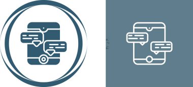 akıllı telefon mesaggin uygulama simgeleri seti, vektör illüstrasyonu basit tasarım