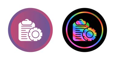 kontrol listesi ve dişli ikon vektör illüstrasyon tasarımı