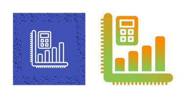 Hesap makineli bar grafik simgesinin vektör çizimi