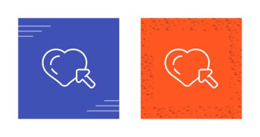 Renkli kalp ve imleç simgeleri ayarlandı. vektör illüstrasyonu