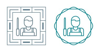 teknisyen mekanik avatar vektör simgeleri ayarlandı. 