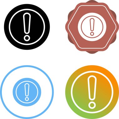 Ünlem işaretli renkli simgeler dizisi