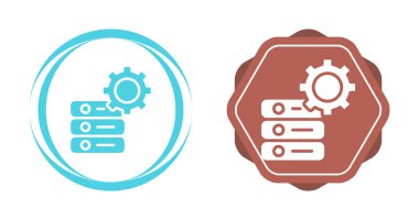 Veritabanı yönetim simgeleri ayarlandı, vektör illüstrasyonu