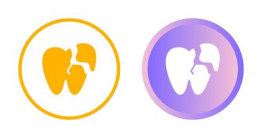 Kırık diş ağı ikonu vektör illüstrasyonu