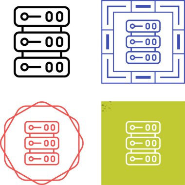 Sunucu simgeleri ayarlandı, vektör illüstrasyonu 
