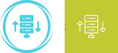 bilgisayar sunucu simgeleri ayarlandı, vektör illüstrasyonu basit tasarım