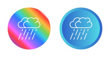 Beyaz arkaplanda izole edilmiş yağmur bulutu simgeleri 