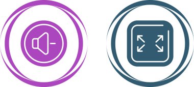 Tam ekran simge vektörü. Tam ekran işareti ve simgeye genişlet. Oklar sembolü