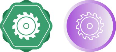 Beyaz arkaplanda dairesel testere ucu vektör ikonu. Ahşap malzemelerin basit düz çizimi 