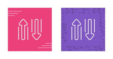 Yukarı ve Aşağı Oklar Simgesi belirlendi, vektör illüstrasyonu