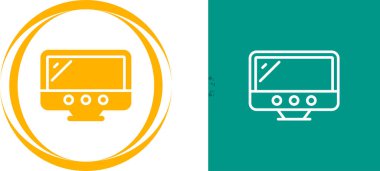 Beyaz arkaplanda izole edilmiş bilgisayar ekran simgeleri, vektör illüstrasyonu