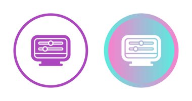 Masaüstü Bilgisayar Modern Simgesi Beyaz Arkaplanda İzole Edildi