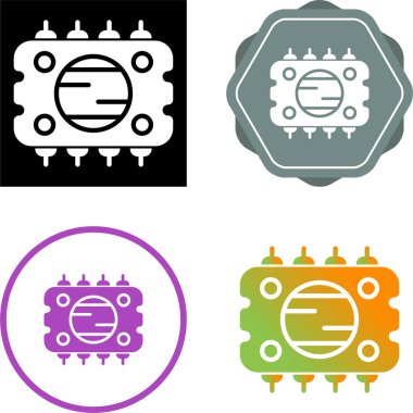 İşlemci Web simgesi vektör illüstrasyonu