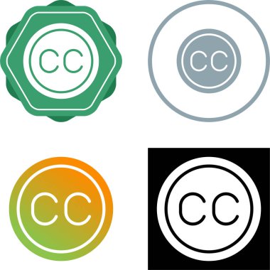 Basit altyazı simgesi. CC simgesi. Beyaz arkaplanda vektör sembolü 