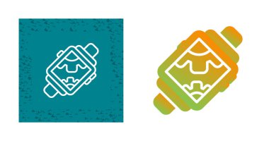 Beyaz arkaplanda izole edilmiş ayarlar simgelerine sahip akıllı saat seti, vektör illüstrasyonu  