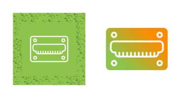 Usb Port Vektör Simgesi Tasarım İllüstrasyonu