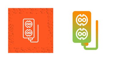 Uzatma kablosu çizgi simgesi. Mobil konsept ve web tasarımı için doğrusal biçim işareti. Outlet dış hat vektör simgesi ile uzatma kablosu. Güç bandı sembolü, logo illüstrasyonu. Vektör grafikleri