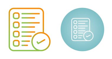 Kontrol listesi simgeleri ayarlandı, vektör illüstrasyonu 