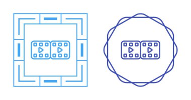 Beyaz arkaplanda izole edilmiş film şerit simgeleri, vektör illüstrasyonu 