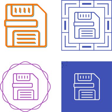 Disket disk web simgesi vektör illüstrasyonu