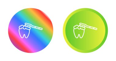 Diş Fırçalama Simgeleri Ayarlandı, vektör illüstrasyonu