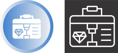 Elmas evrak çantası simgeleri seti, vektör illüstrasyonu, ödül ödülü