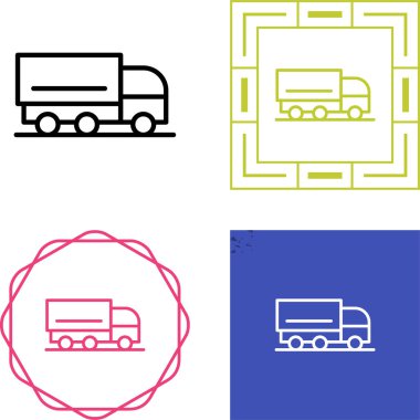 kargo kamyonu simgeleri ayarlandı, vektör illüstrasyonu