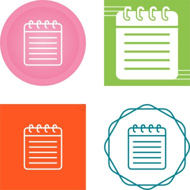 notepad simgesi, vektör illüstrasyonu basit tasarım