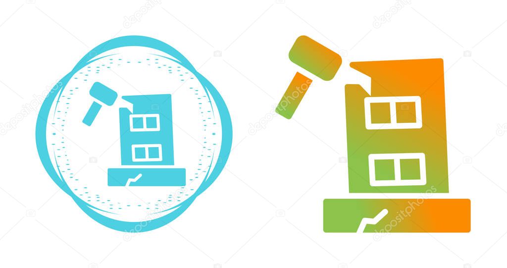 Building Dismantling Vector Icon. Demolition Sign. Isolated Symbol Illustration