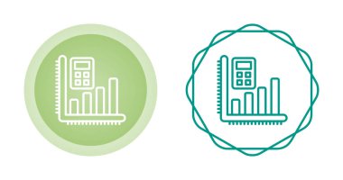 Hesap makineli bar grafik simgesinin vektör çizimi