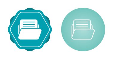 Dizin içindeki belge, veri dizini simgeleri ayarlandı. Açılan dizin sembolü, dosya belge arşivi simgeleri. Vektör illüstrasyonu 