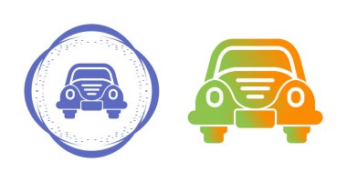 Eski, Retro Car Simgesi Beyaz Arkaplanda İzole Edildi