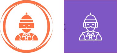 Sanal Gerçeklik Kulaklık Simgesi. Vektör beyazda izole edildi