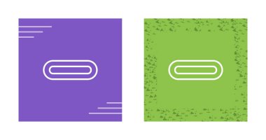 C Tipi veri kablosu simgesi veya USB Tipi C Vektörü izole edildi. Web siteleri, ürün paketleme tasarım ögesi ve daha fazlası için C Tipi veri kablosu simgesi.