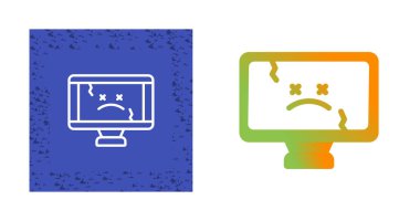 bozuk bilgisayar vektör simgeleri ayarlandı