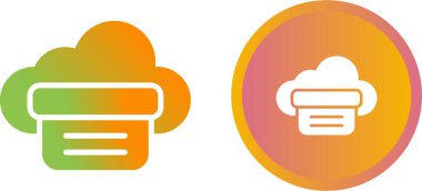 Bulut Yazdırma simgeleri ayarlandı, vektör illüstrasyonu