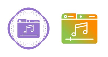 Beyaz arkaplan üzerinde nota simgeleri olan bilgisayar web sayfaları, vektör illüzyonu  