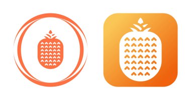 Beyaz arkaplanda ananas meyve simgeleri