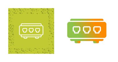 Ethernet Anahtar Simgesi. Modern İllüstrasyon taslağı. Vektör Resimleri Beyazda İzole Edildi 