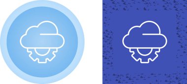 Beyaz arkaplanda bulut ayarları simgeleri, vektör illüstrasyonu    