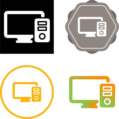 Bilgisayar simgesi ayarlandı. Bilgisayar masaüstü vektör simgeleri, pc simgeleri. 